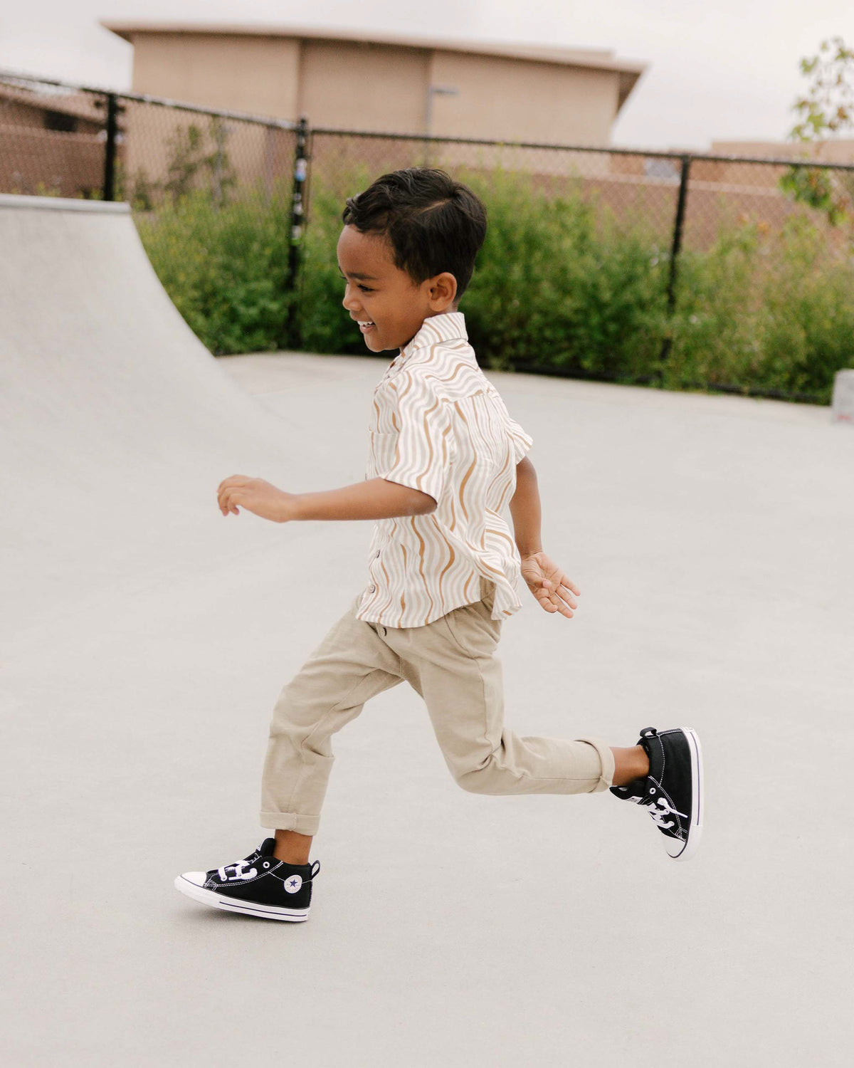 RYLEE + CRU LAPEL COLLAR SHIRT / RETRO WAVES