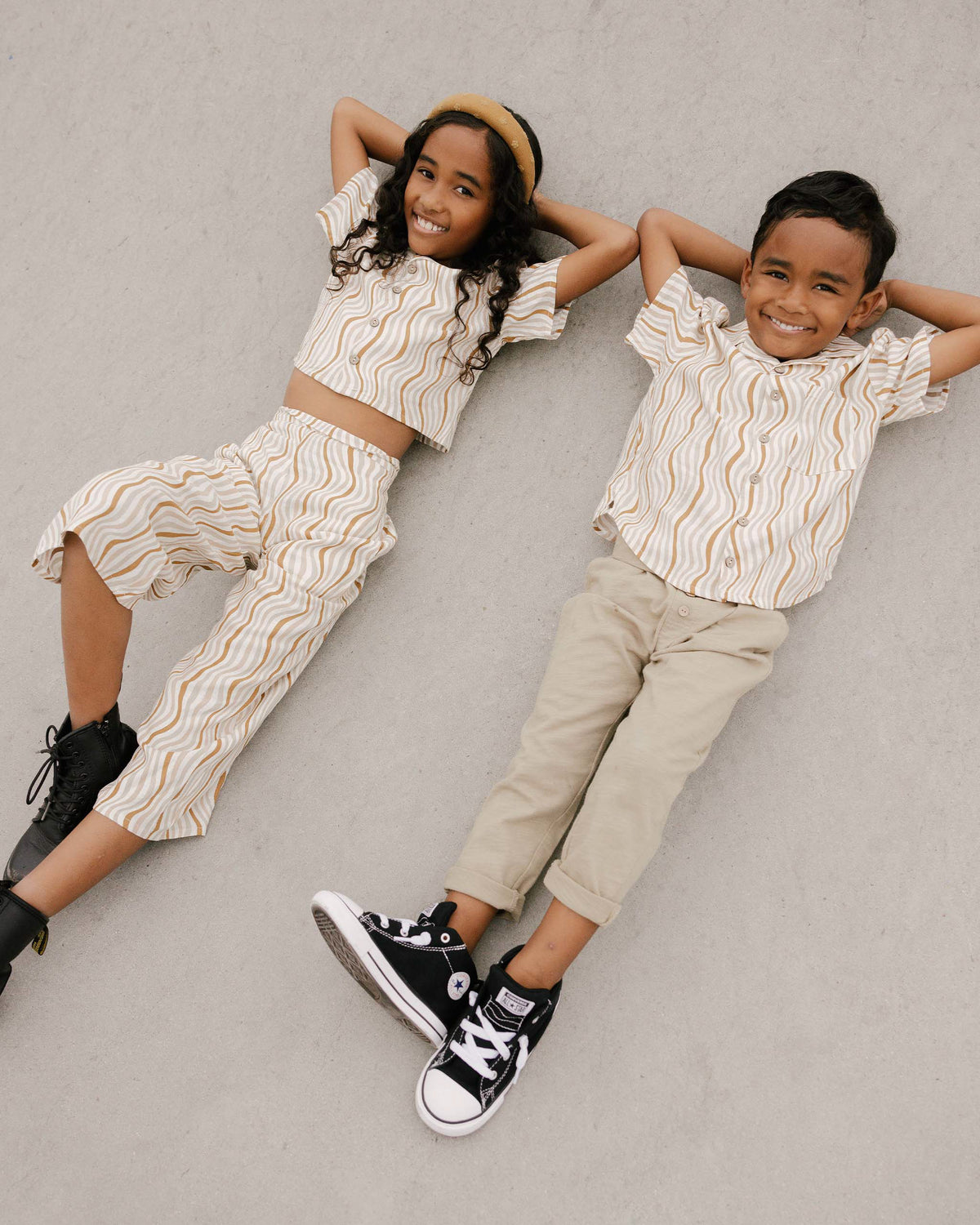 RYLEE + CRU LAPEL COLLAR SHIRT / RETRO WAVES