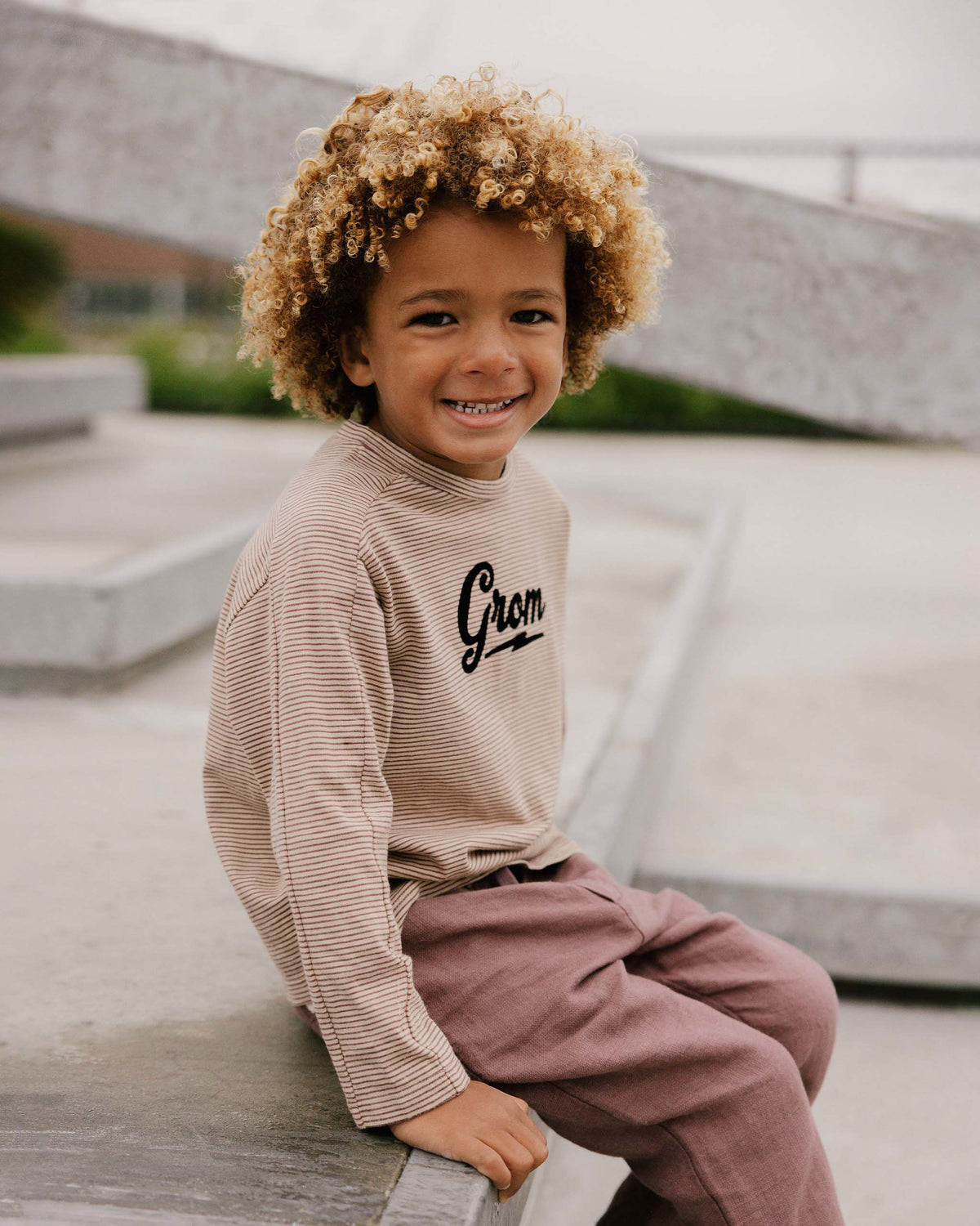 RYLEE + CRU RELAXED LONG SLEEVE PANELED TEE / GROM