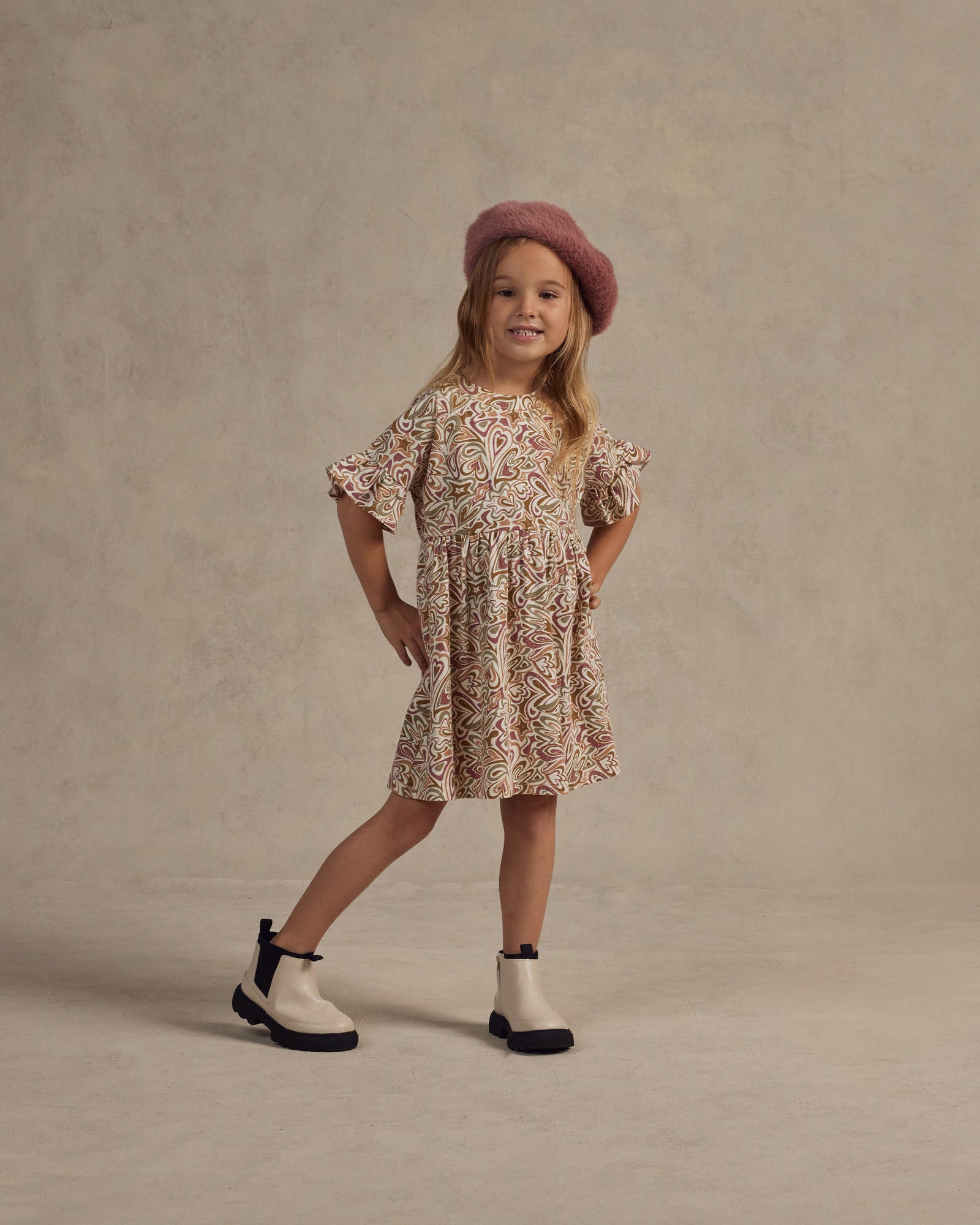 RYLEE + CRU JERSEY BABYDOLL DRESS / GROOVY