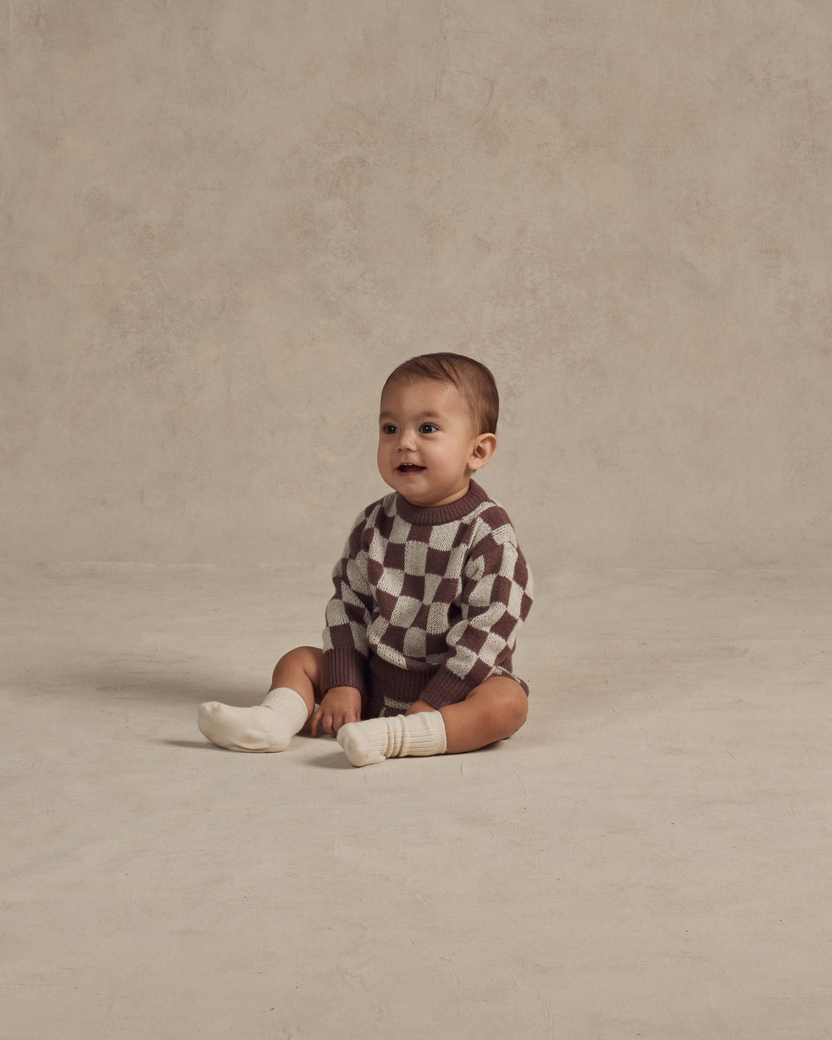 RYLEE + CRU SWEATER BLOOMER / PLUM CHECKER