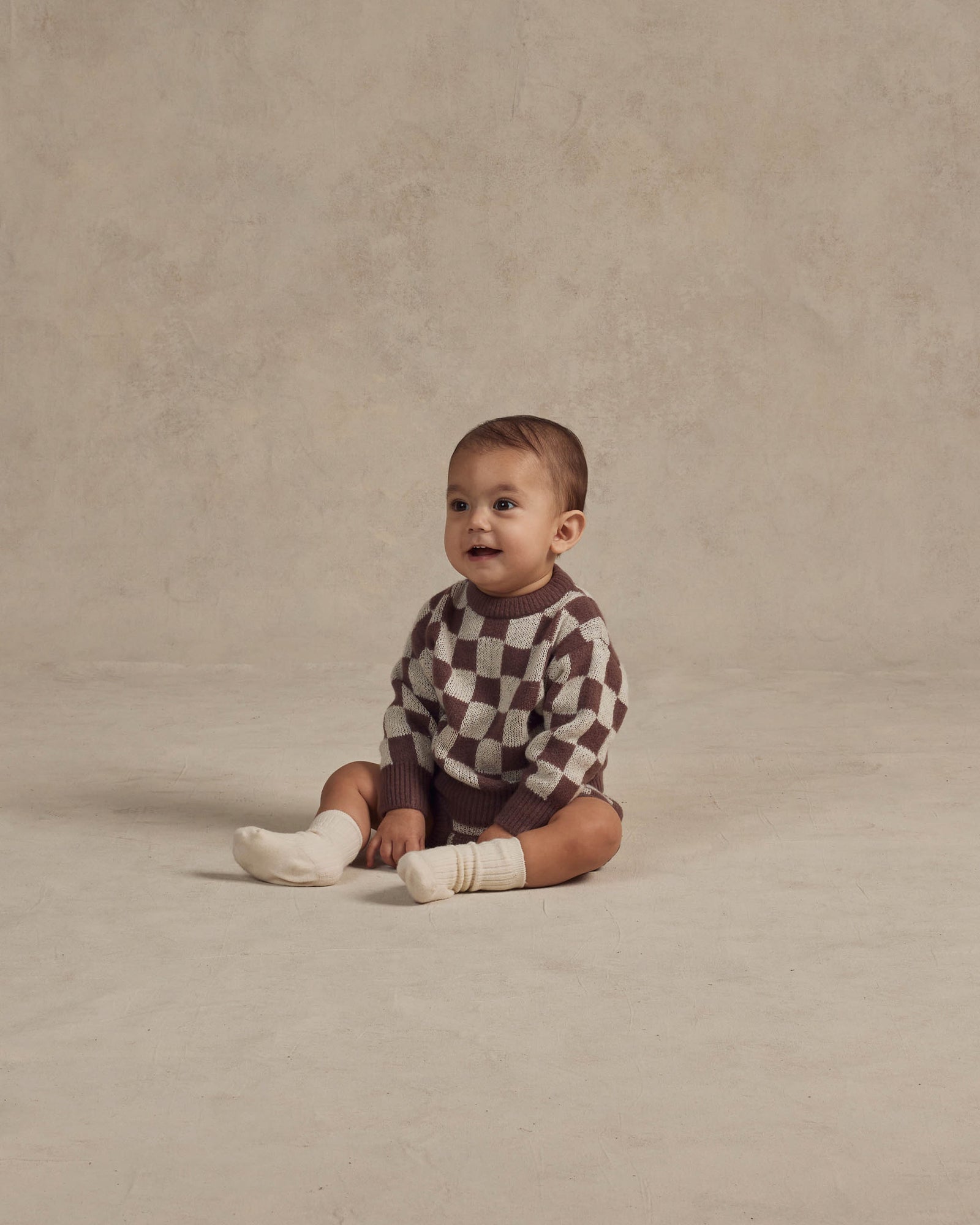 RYLEE + CRU SWEATER BLOOMER / PLUM CHECKER