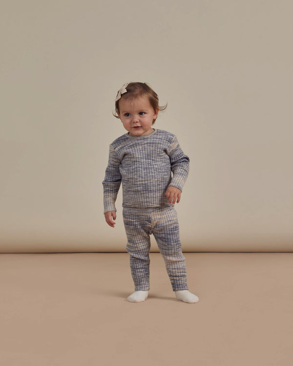 RYLEE + CRU RIBBED LEGGING / BLUE SPACE DYE - Milk + Bots
