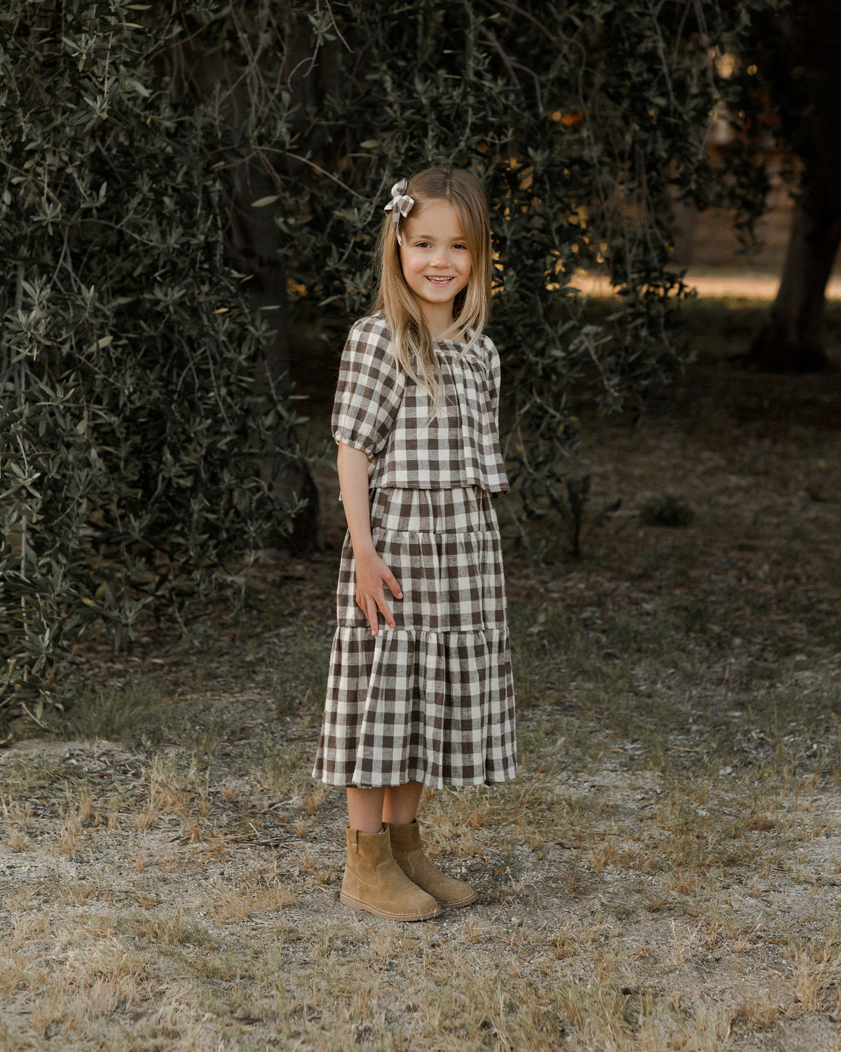 RYLEE + CRU GIA BLOUSE / CHARCOAL CHECK