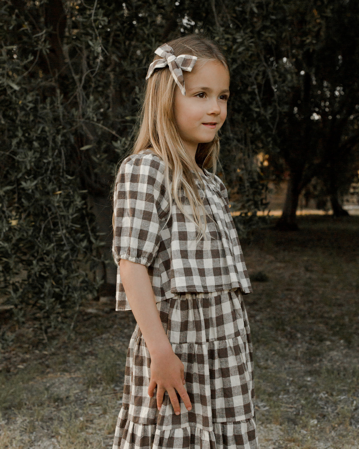 RYLEE + CRU GIA BLOUSE / CHARCOAL CHECK
