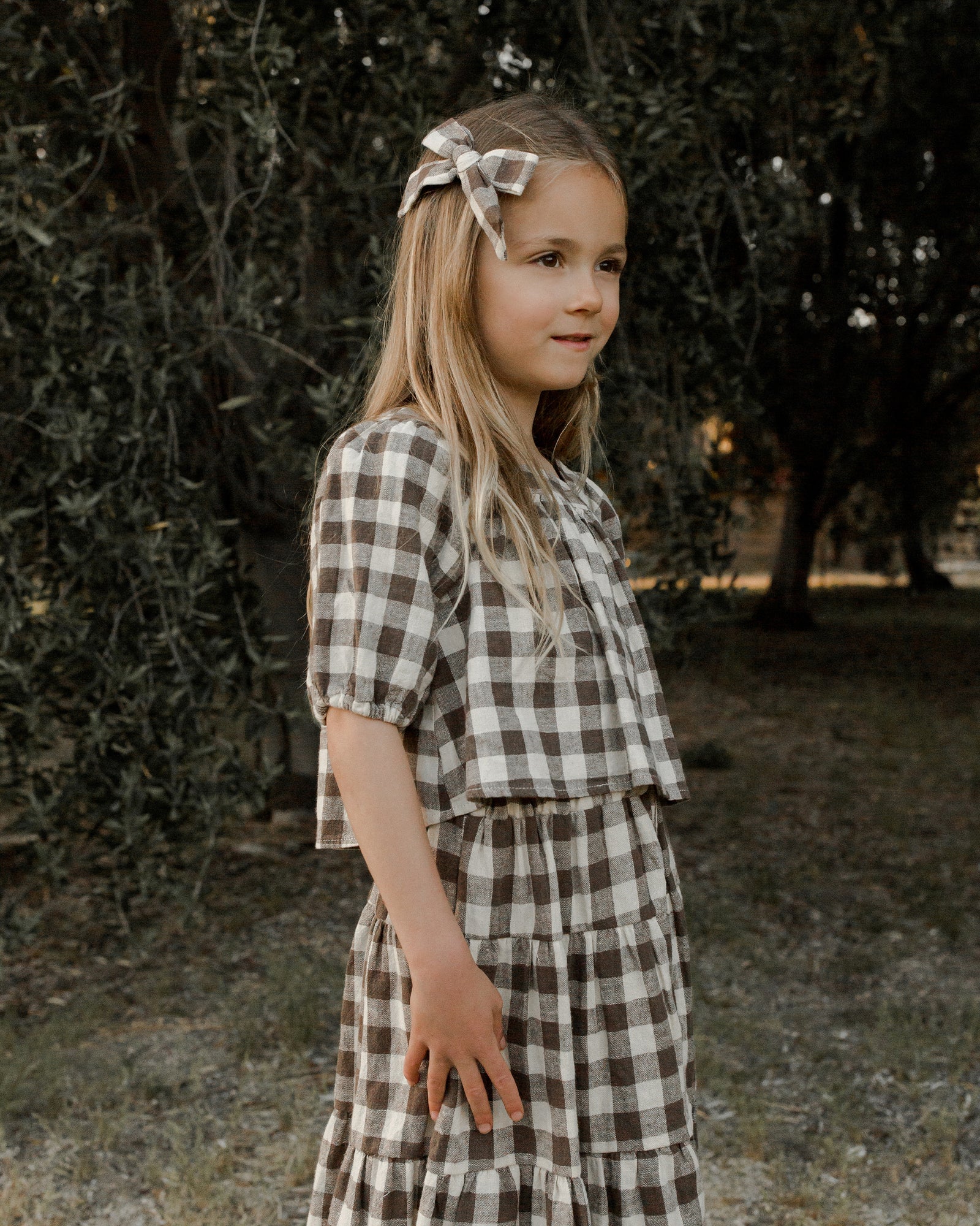 RYLEE + CRU GIA BLOUSE / CHARCOAL CHECK