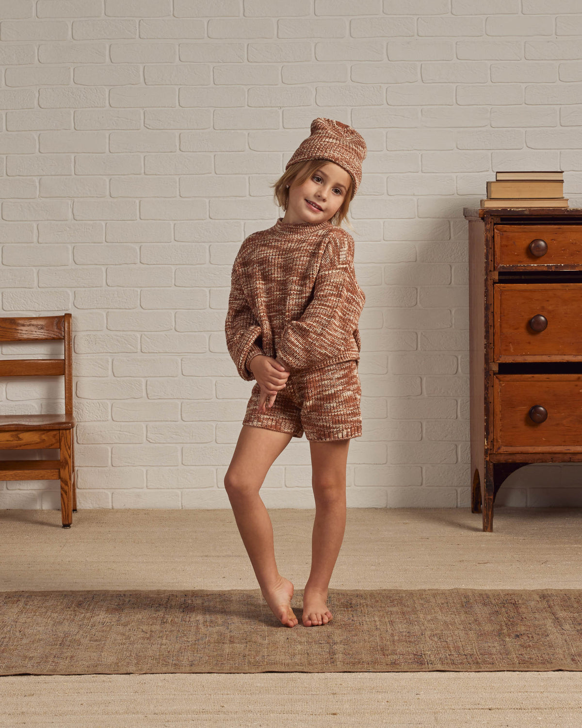 RYLEE + CRU KNIT SHORTS / HEATHERED SPICE