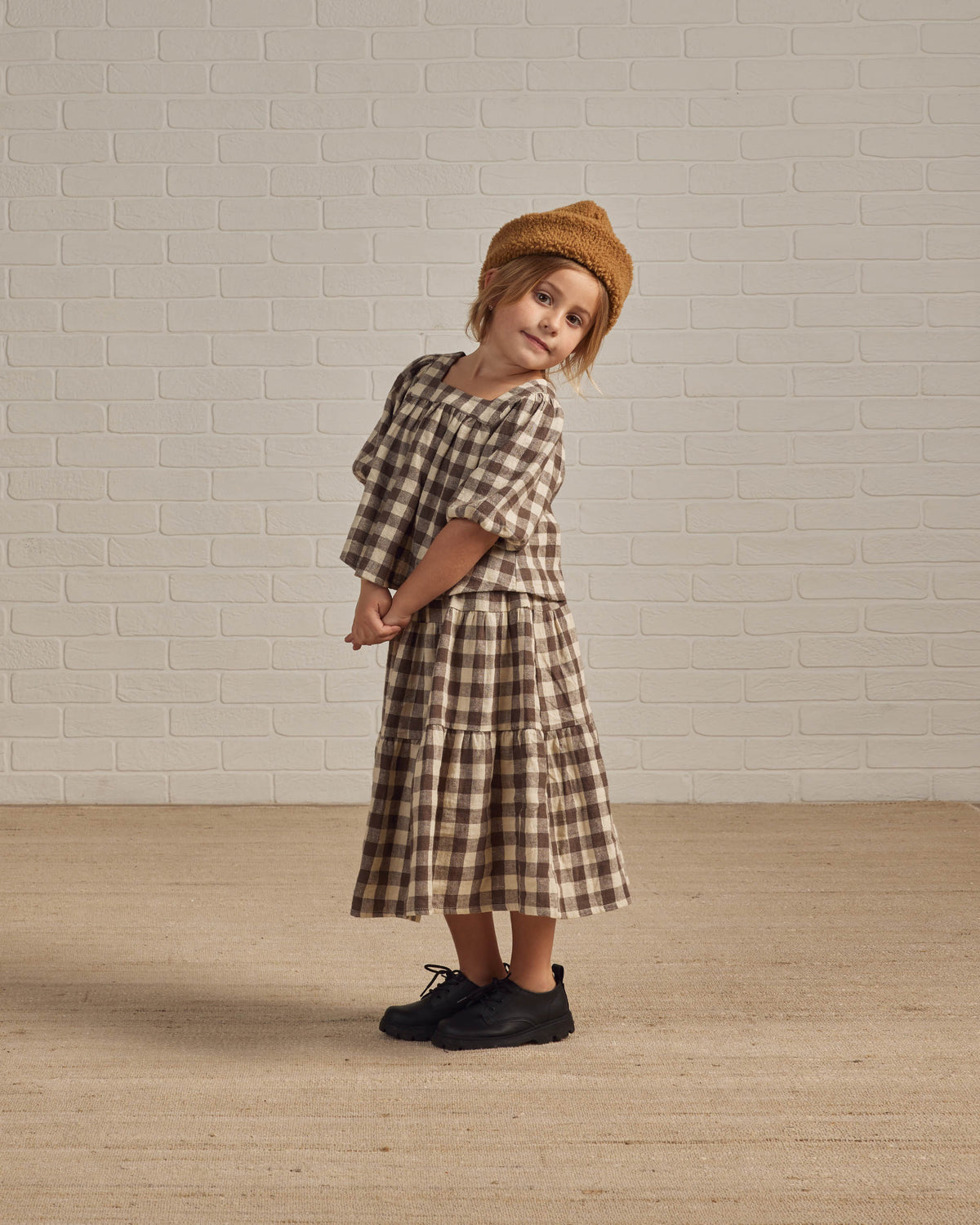 RYLEE + CRU GIA BLOUSE / CHARCOAL CHECK