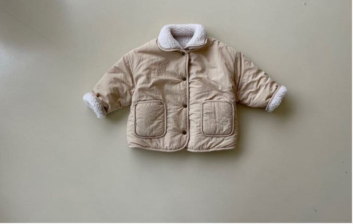 PADDED REVERSIBLE TEDDY JACKET / BEIGE