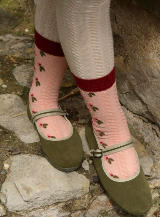 BONJOUR DIARY SOCKS / Farandole PINK socks + matching hair knot