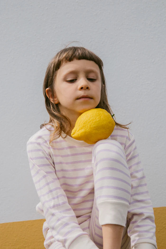 SLEEPY DOE KIDS CLASSIC PAJAMA SET / LILAC BRETON