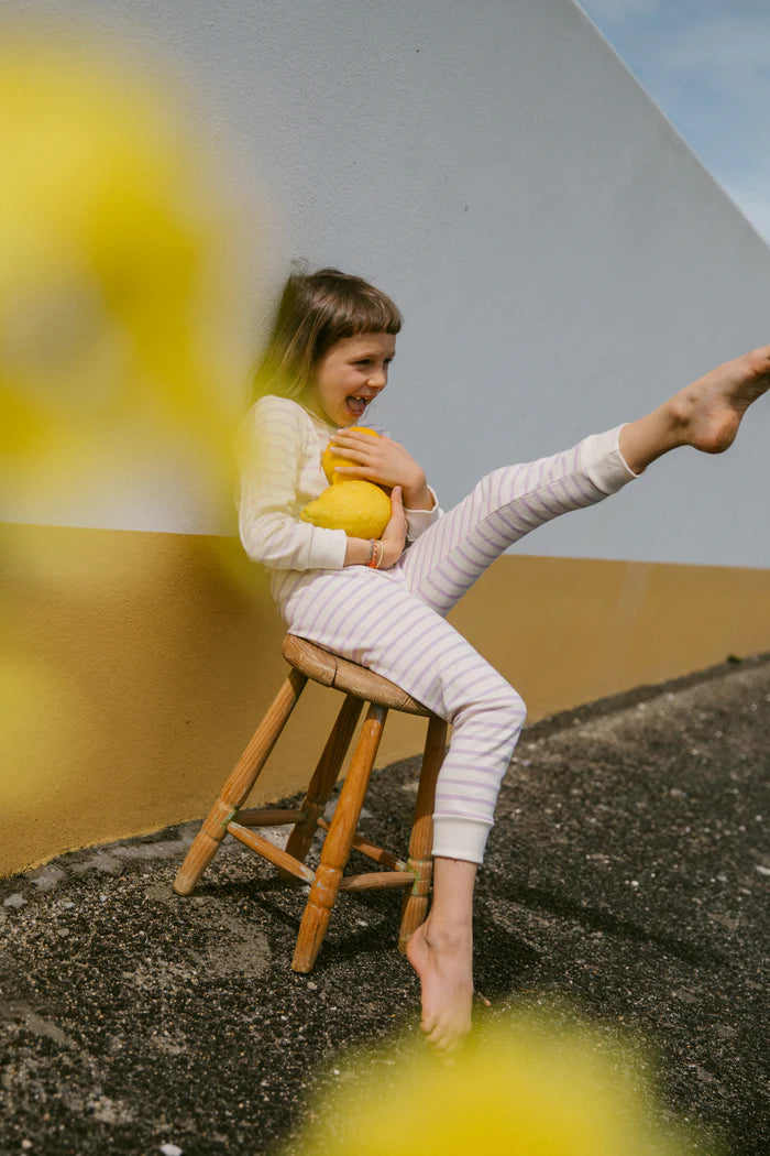 SLEEPY DOE KIDS CLASSIC PAJAMA SET / LILAC BRETON