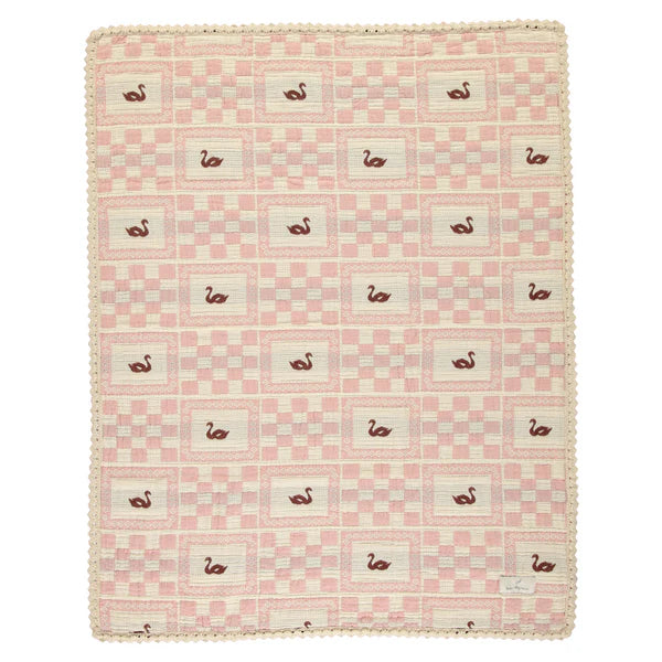 BEBE ORGANIC SWAN ROSE PATCHWORK BLANKET