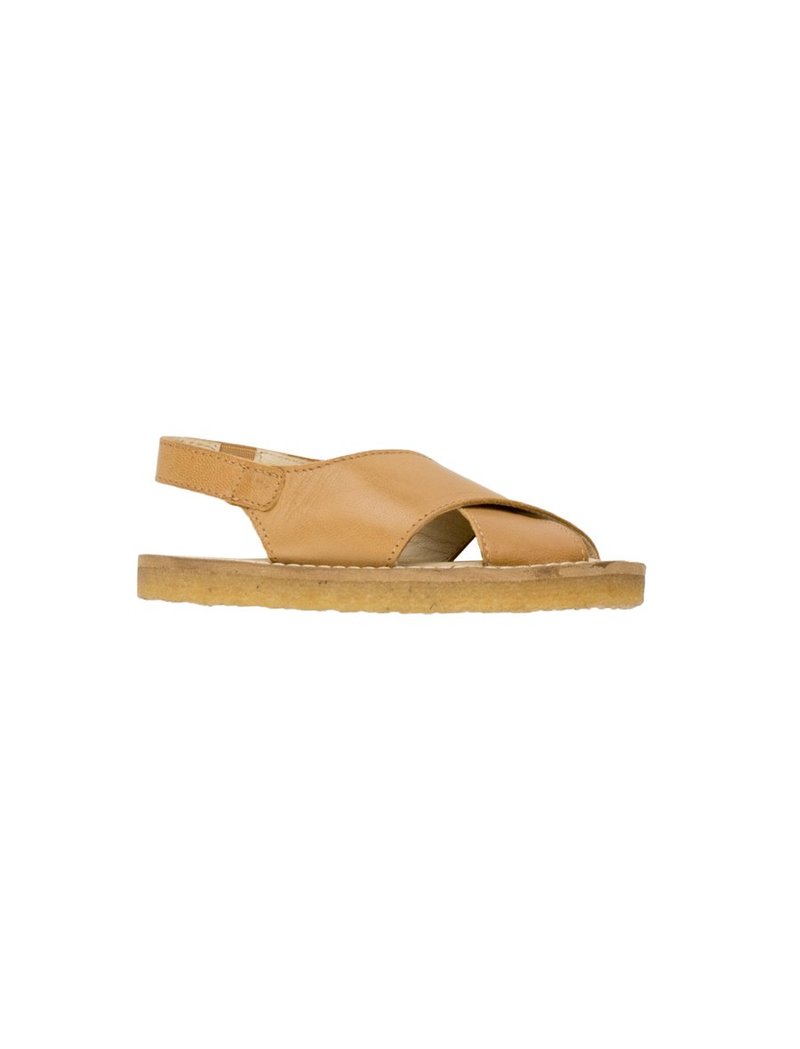 TINYCOTTONS CREPE CROSSED SANDALS / BROWN