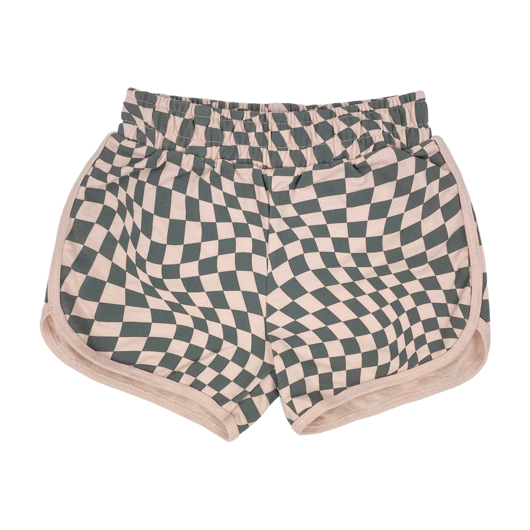 TINY WHALES WAVY CHECKERED SHORT / FADED BLACK PINK