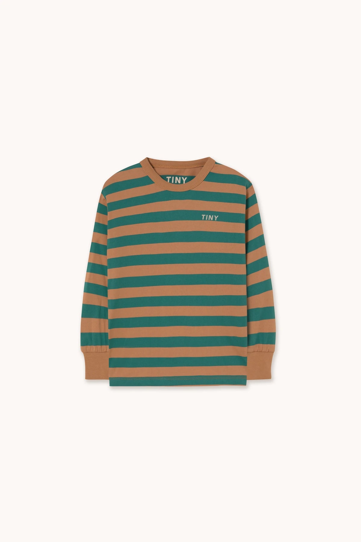 TINYCOTTONS STRIPES SLEEVE KNIT TEE / DARK GREEN