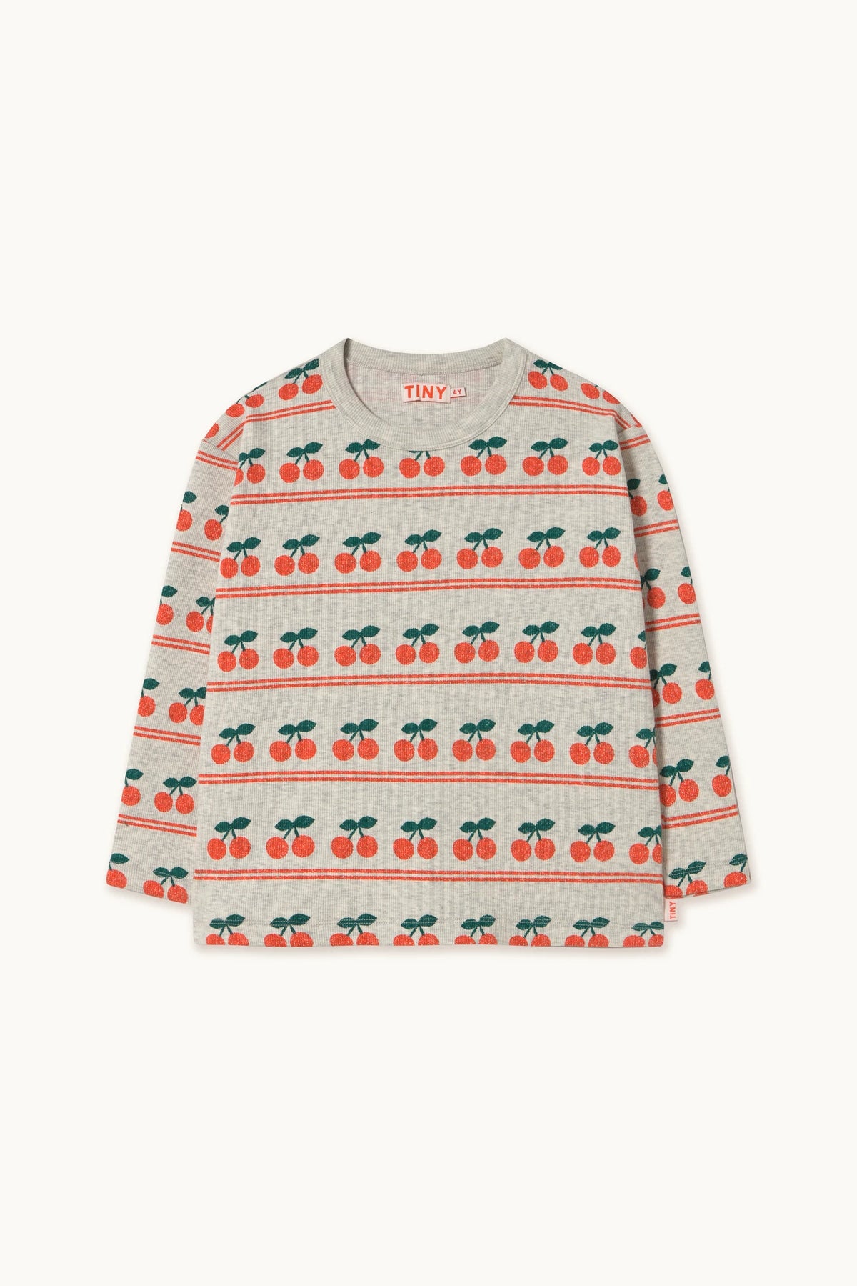 TINYCOTTONS CHERRY PATTERN RIB TEE