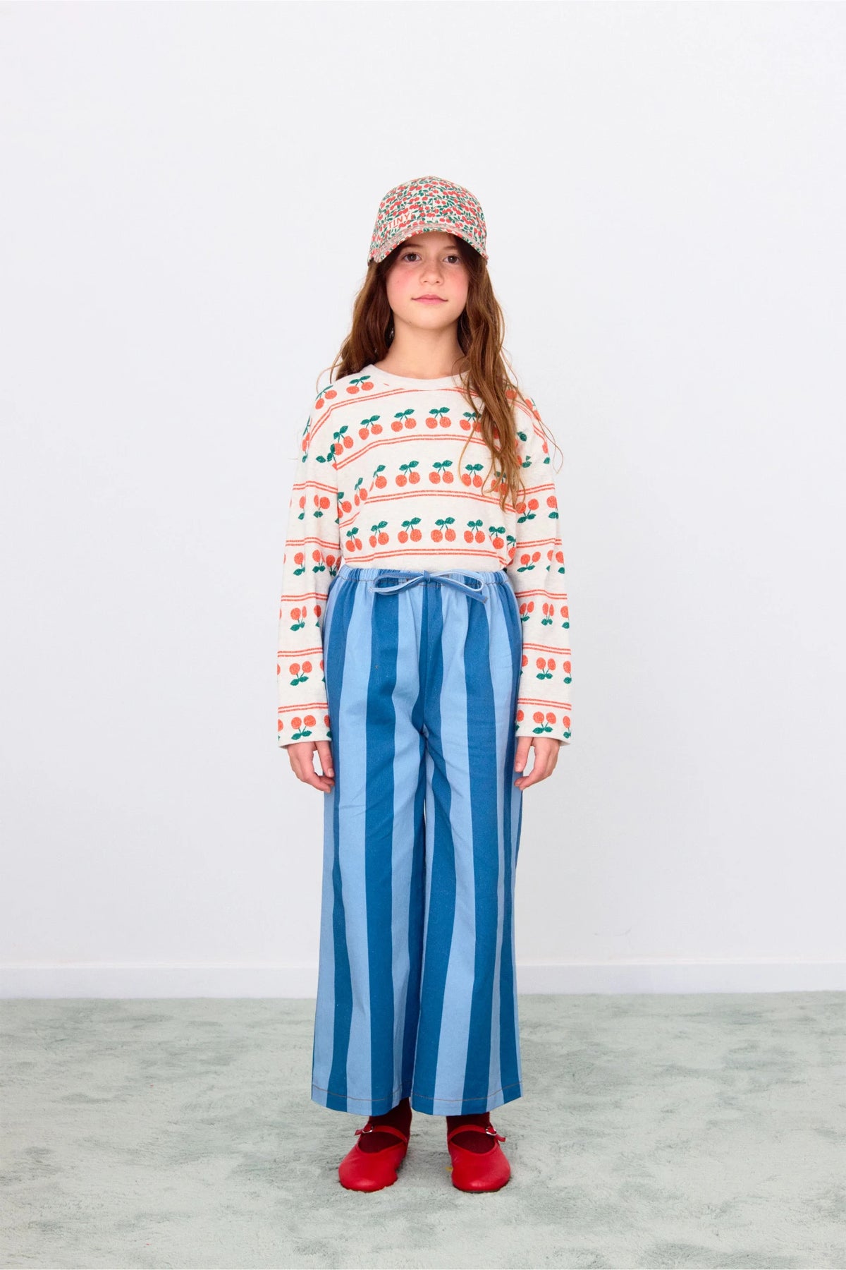 TINYCOTTONS CHERRY PATTERN RIB TEE