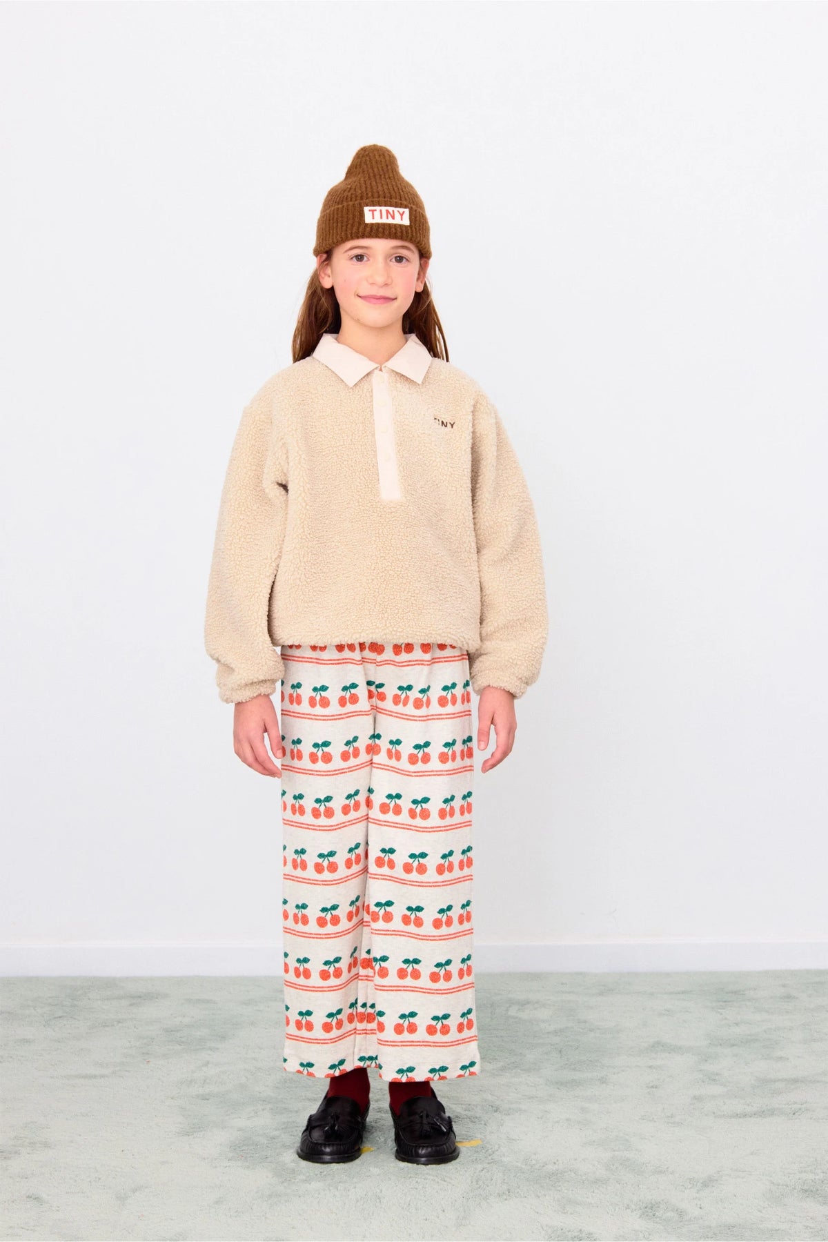 TINYCOTTONS CHERRY PATTERN RIB PANT