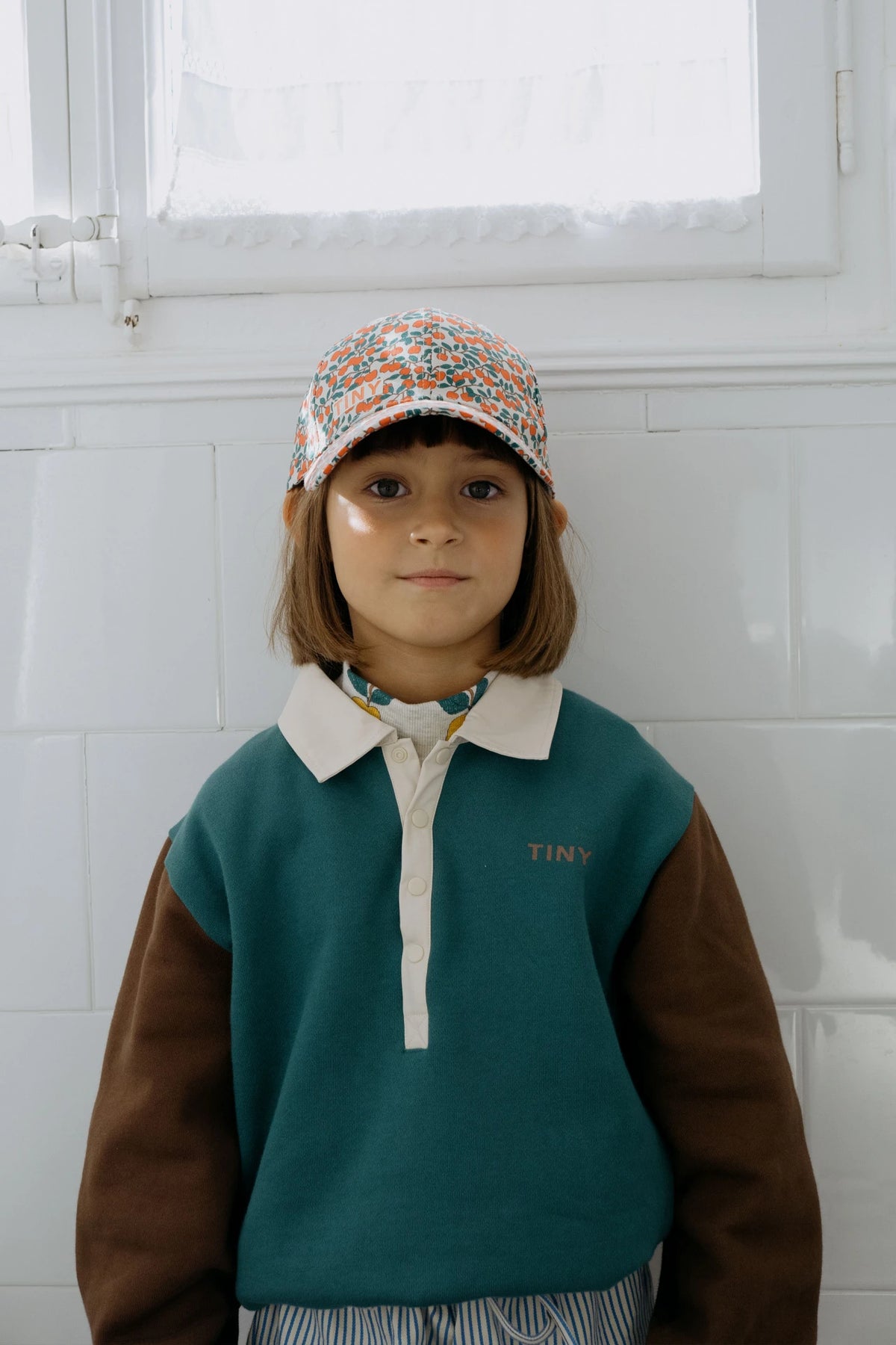 TINYCOTTONS COLOR BLOCK POLO LONG SLEEVE TEE