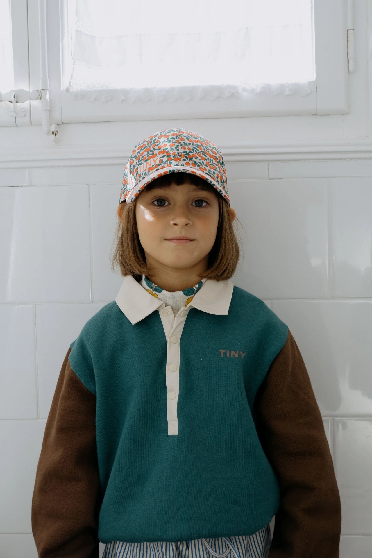 TINYCOTTONS COLOR BLOCK POLO LONG SLEEVE TEE