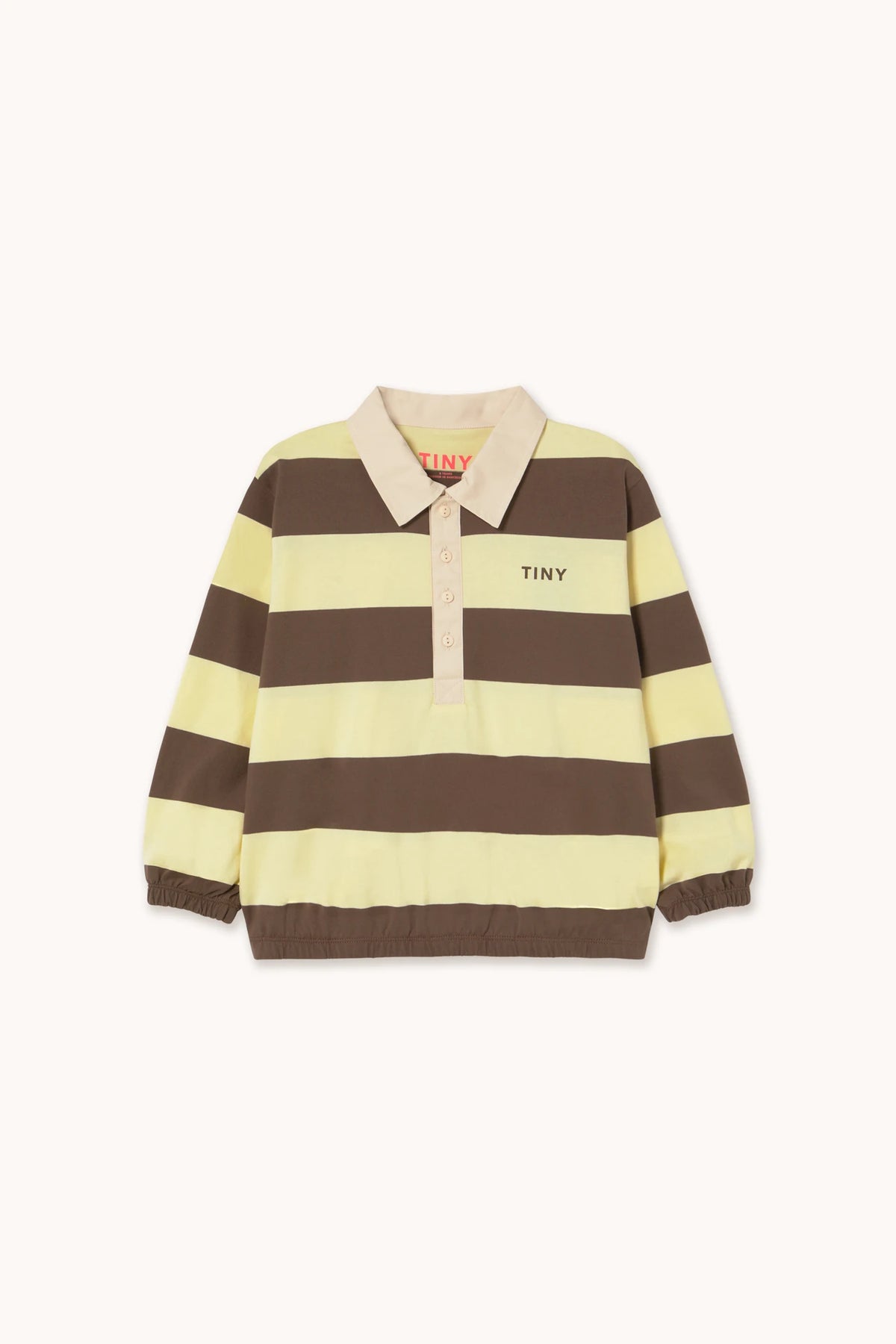 TINYCOTTONS STRIPES POLO TEE / DUSTY YELLOW