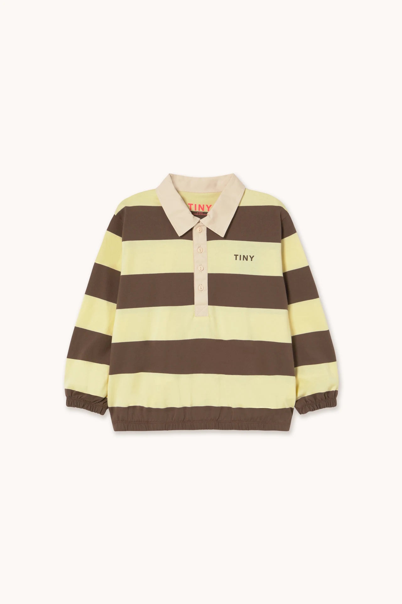 TINYCOTTONS STRIPES POLO TEE / DUSTY YELLOW