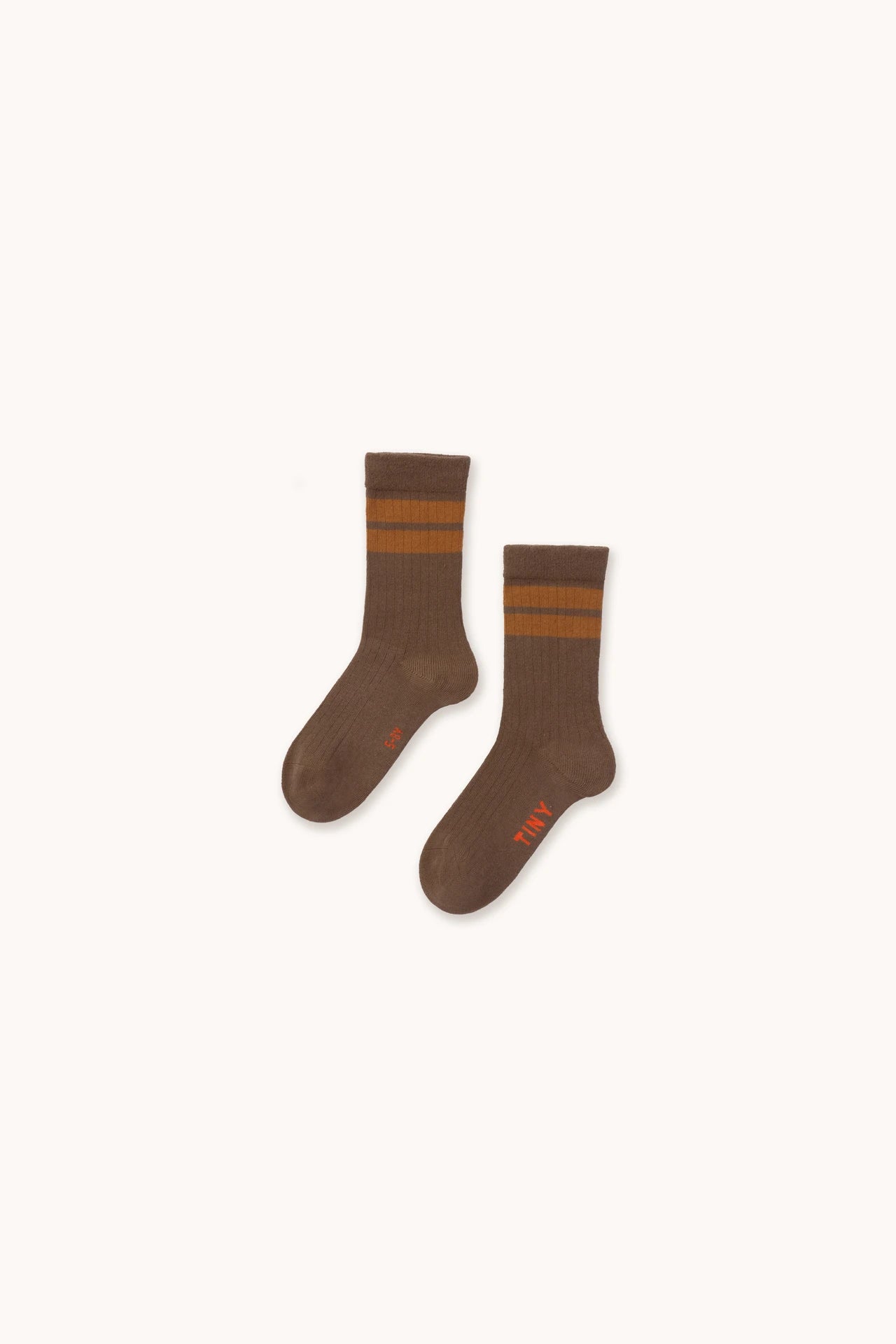 TINYCOTTONS STRIPES MEDIUM SOCKS / DARK BROWN