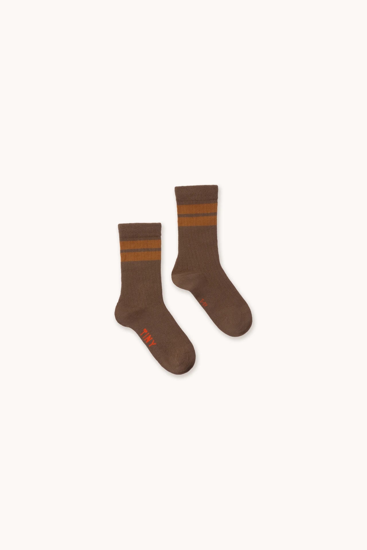 TINYCOTTONS STRIPES MEDIUM SOCKS / DARK BROWN