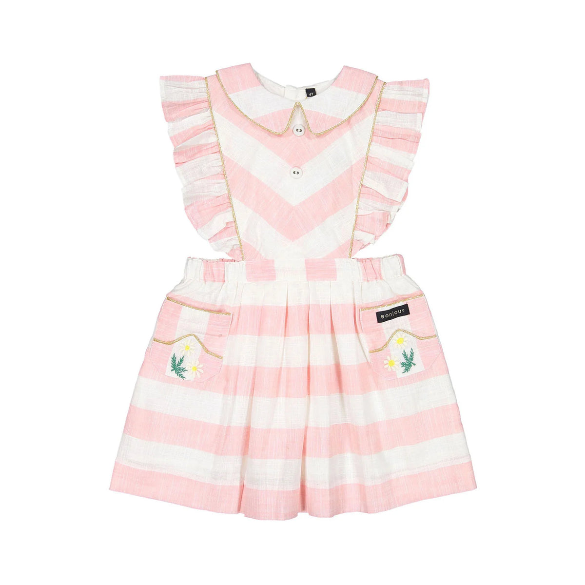 BONJOUR DIARY REINA DRESS / PINK STRIPE