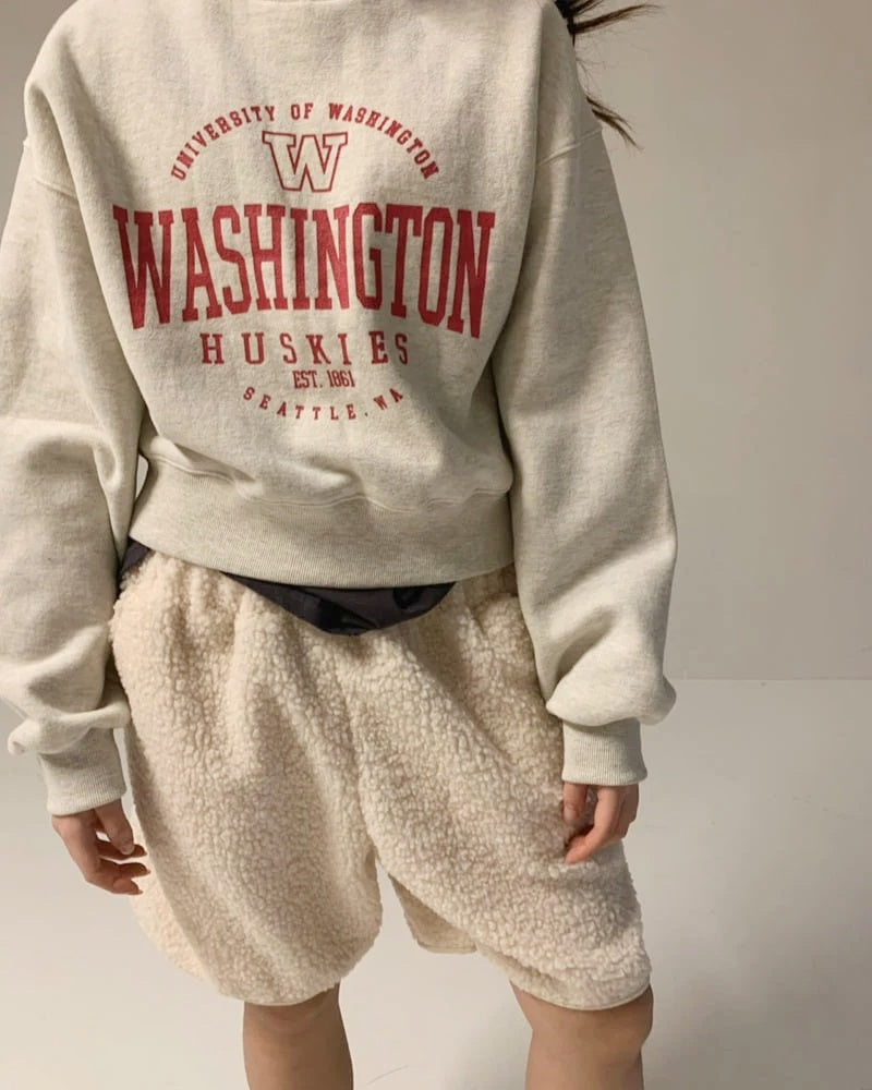 WOMEN&#39;S FLEECE TEDDY SHORTS / CREAM