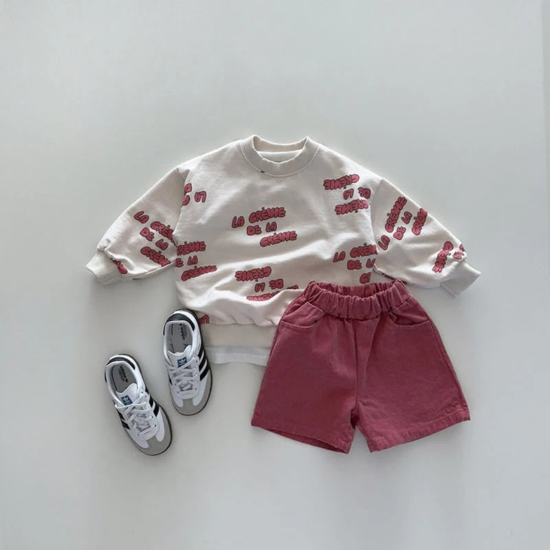 Crème de la crème sweatshirt + sweatpant set / IVORY CREAM