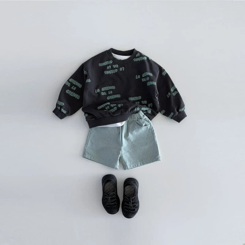Crème de la crème sweatshirt + sweatpant set / CHARCOAL