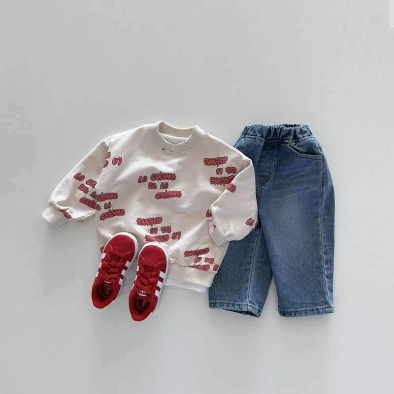 Crème de la crème sweatshirt + sweatpant set / IVORY CREAM