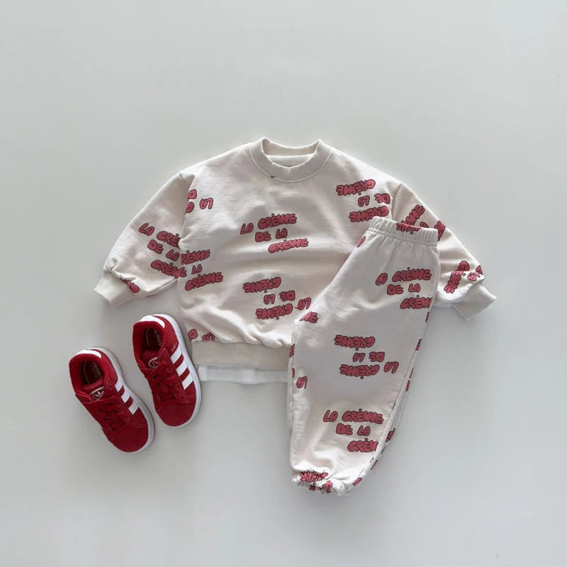 Crème de la crème sweatshirt + sweatpant set / IVORY CREAM
