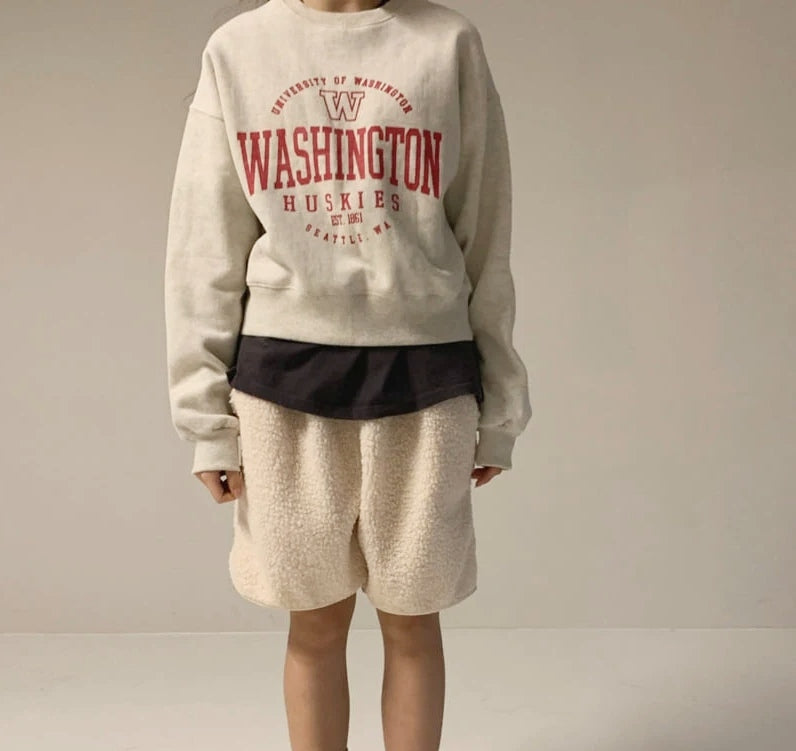 WOMEN&#39;S FLEECE TEDDY SHORTS / CREAM