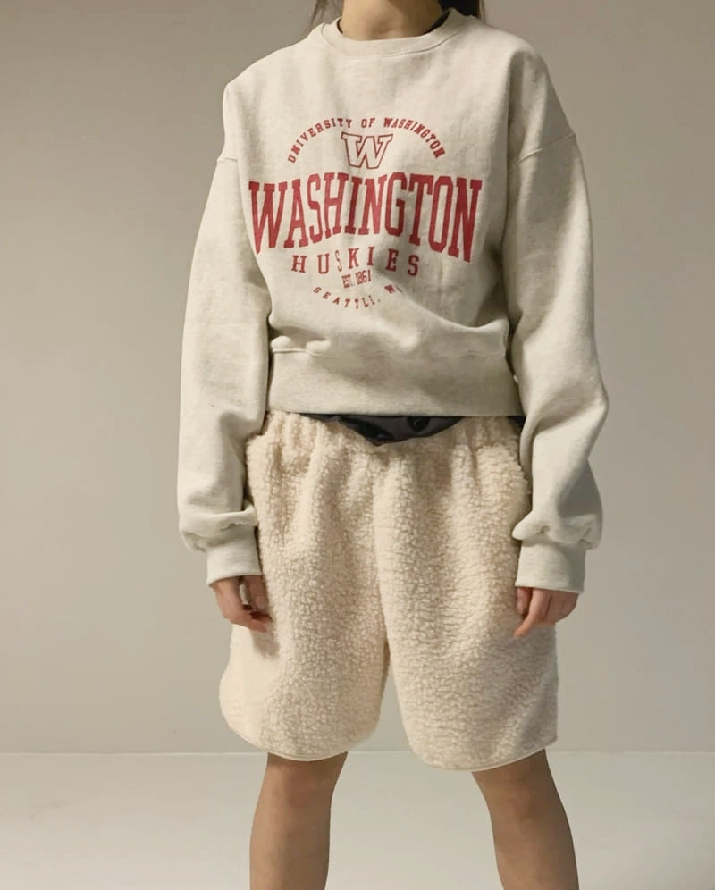 WOMEN&#39;S FLEECE TEDDY SHORTS / CREAM
