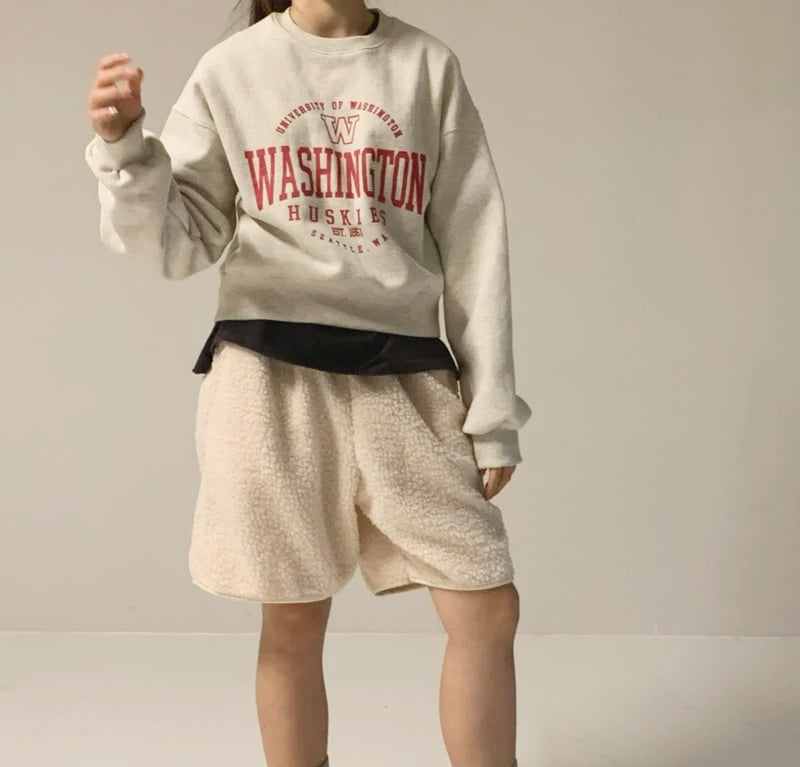 WOMEN&#39;S FLEECE TEDDY SHORTS / CREAM