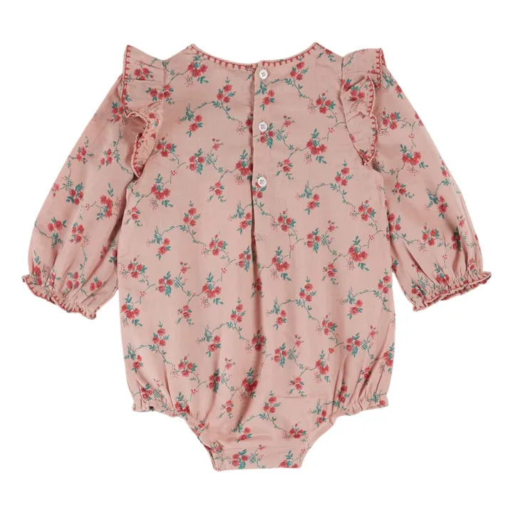 EMILE ET IDA ASTER FLORAL ROMPER / PINK