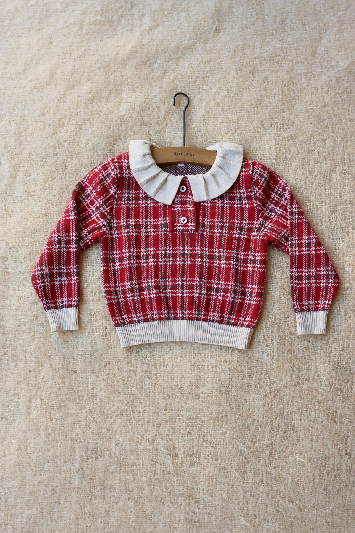 BONJOUR DIARY RED CHECKS POLO