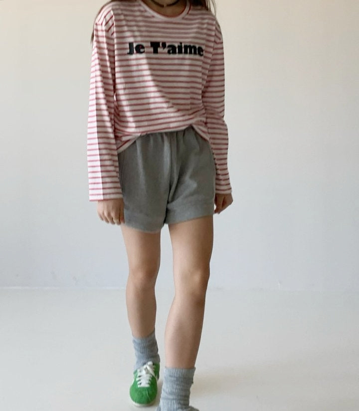 WOMEN&#39;S JE&#39;TAIME STRIPED TEE / CLASSIC RED