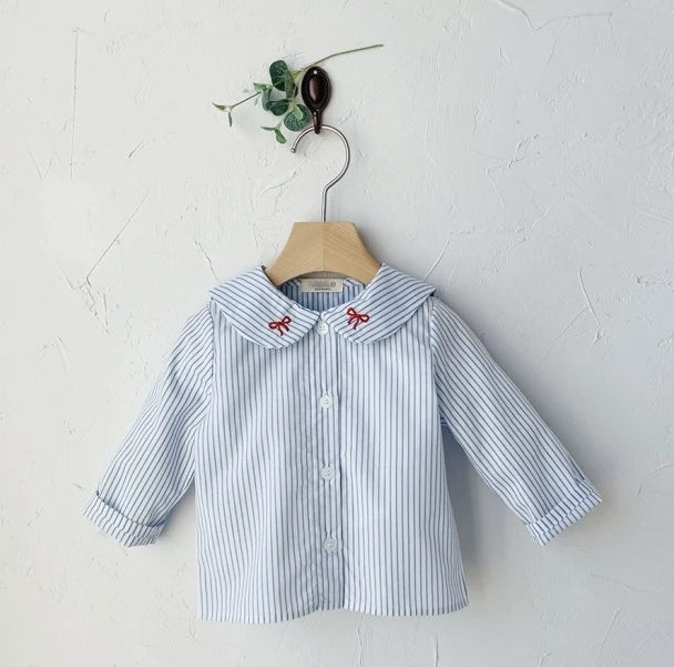 MILK BALM BLOUSE / BLUE STRIPE