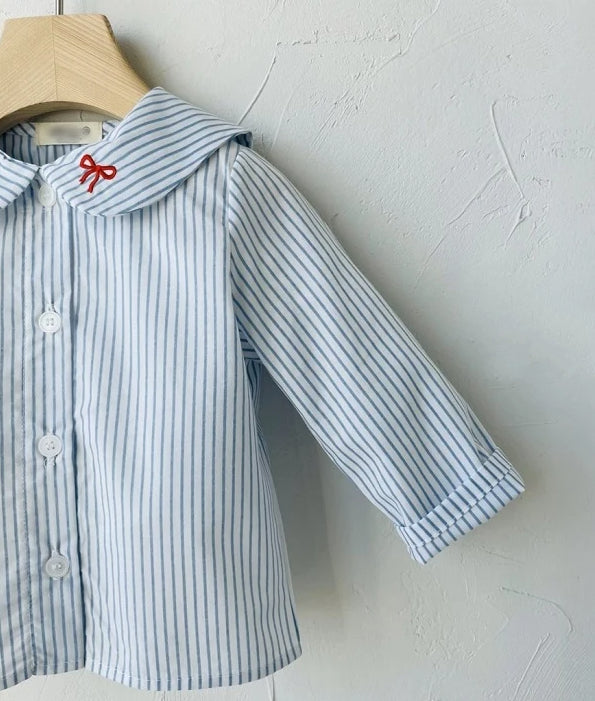 MILK BALM BLOUSE / BLUE STRIPE