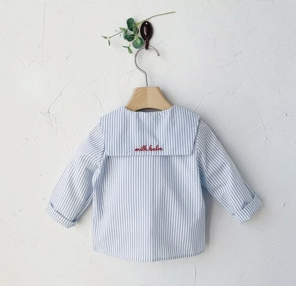 MILK BALM BLOUSE / BLUE STRIPE
