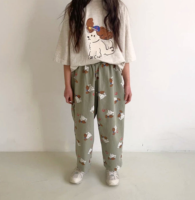EASY PEASY PANTS / PISTACHIO / PUPPY