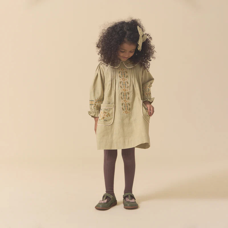 LALI KIDS MARIE DRESS / FADED MOSS