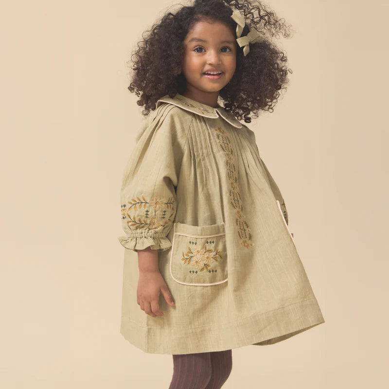 LALI KIDS MARIE DRESS / FADED MOSS