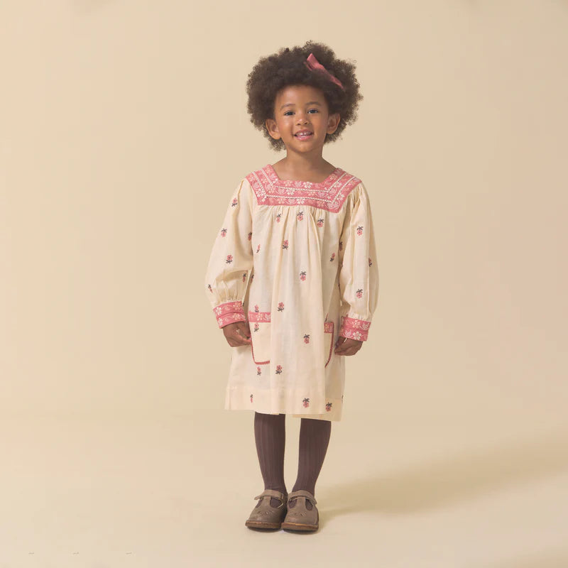 LALI KIDS ADELLE DRESS / PETITE FLOWER EMBROIDERY