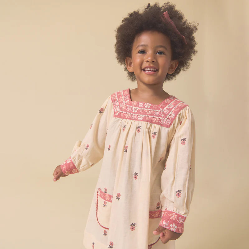 LALI KIDS ADELLE DRESS / PETITE FLOWER EMBROIDERY
