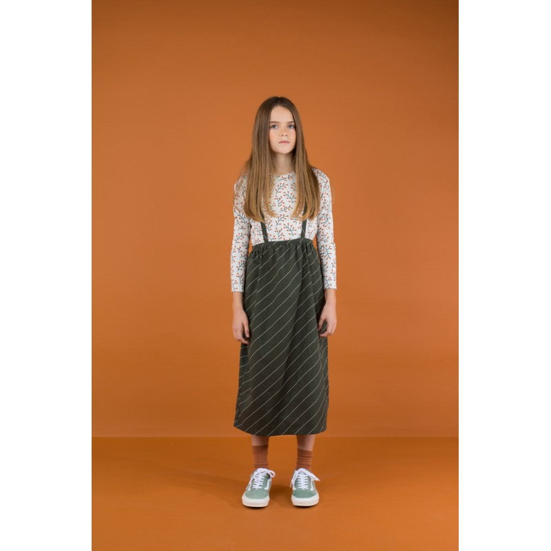 TINYCOTTONS DIAGONAL STRIPES WV BRACES LONG SKIRT